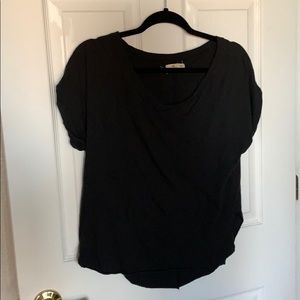 New Black tee Shirt w Rolled Sleeves